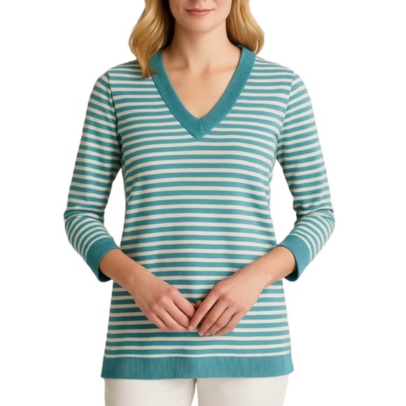 BROOKS BROTHERS Cotton Blue Striped Sweater - Picture 2 of 11